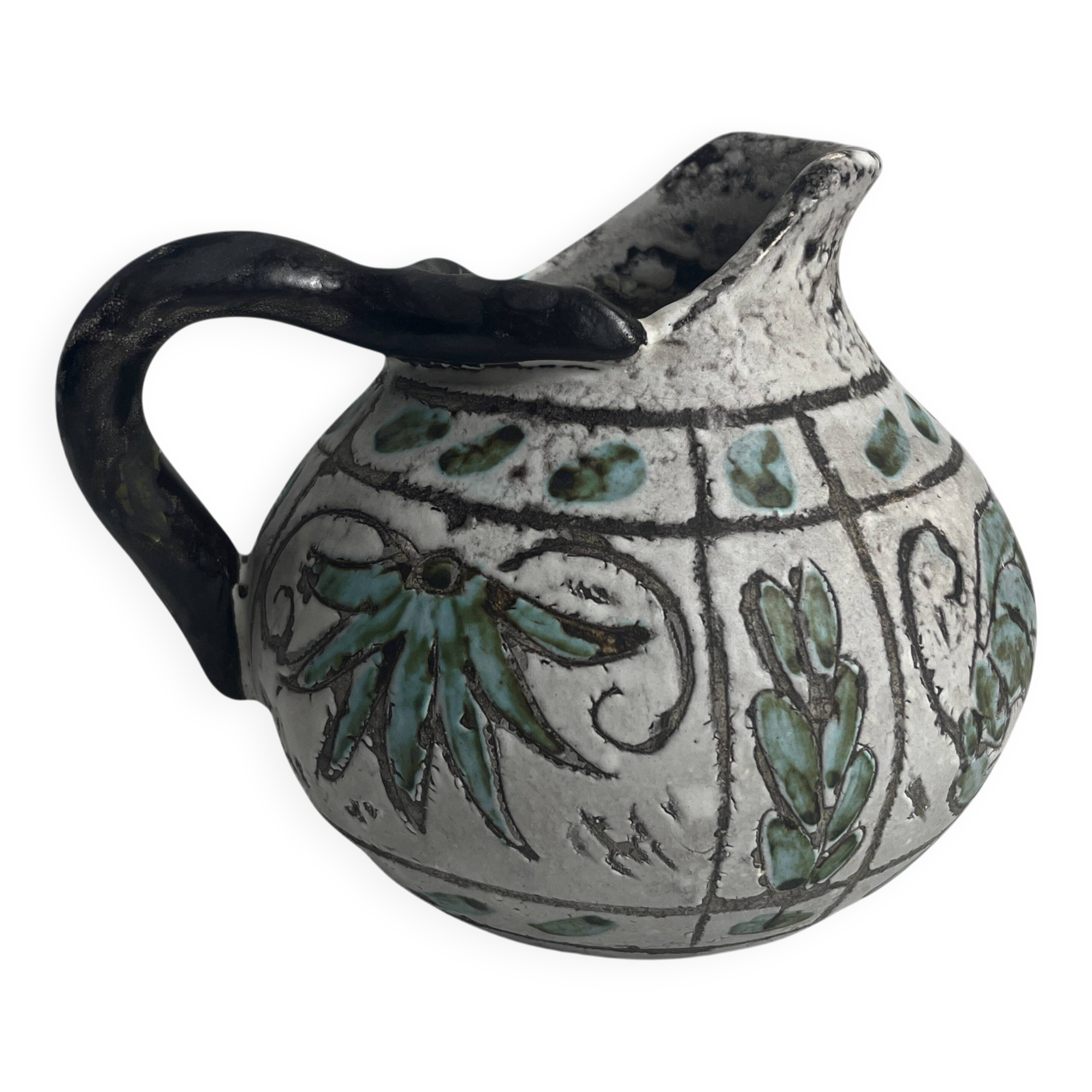 Massier Vallauris, bulbous jug, glazed earthenware, early 20th century.