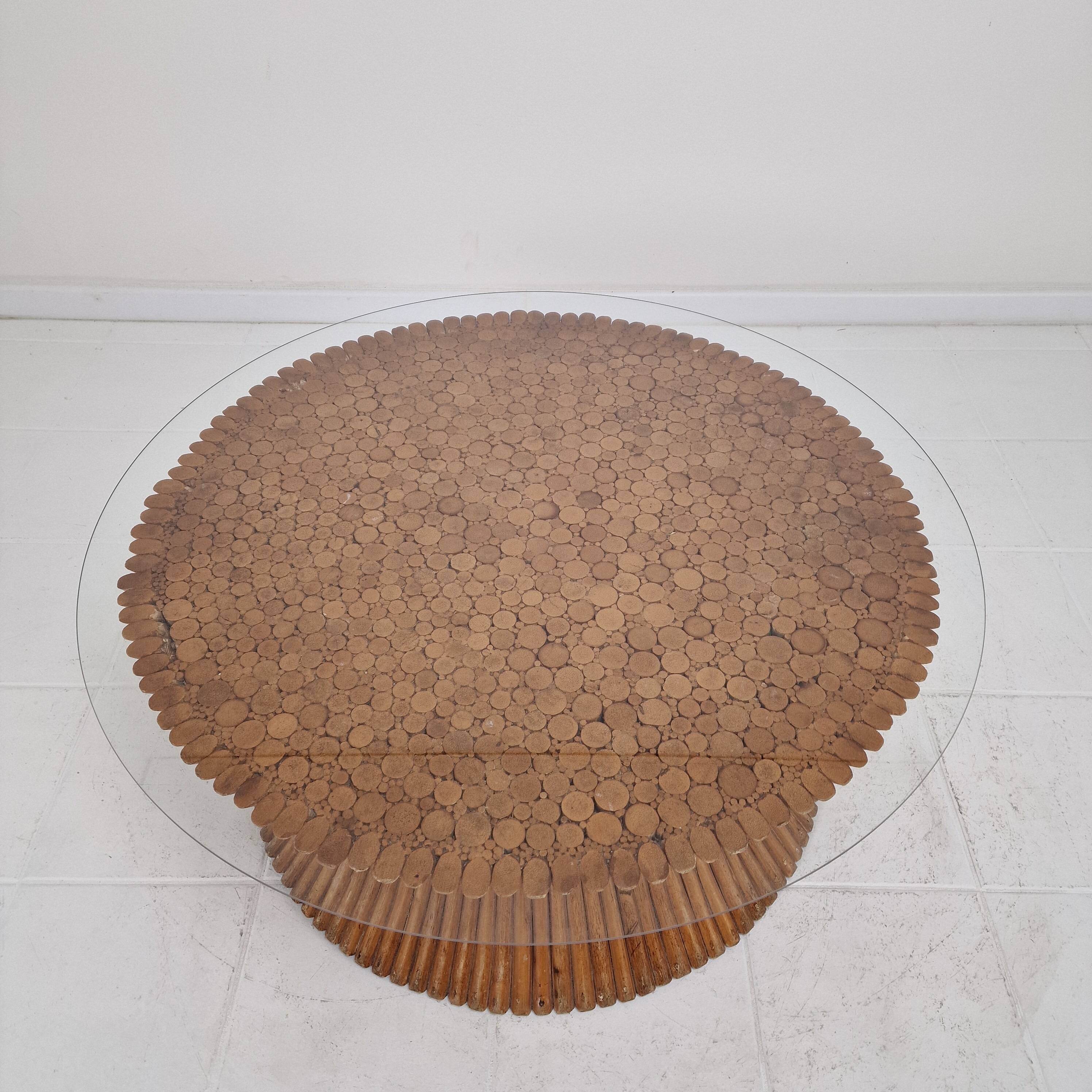Table basse en bambou en forme de gerbe de blé par McGuire, États-Unis, vers 1970