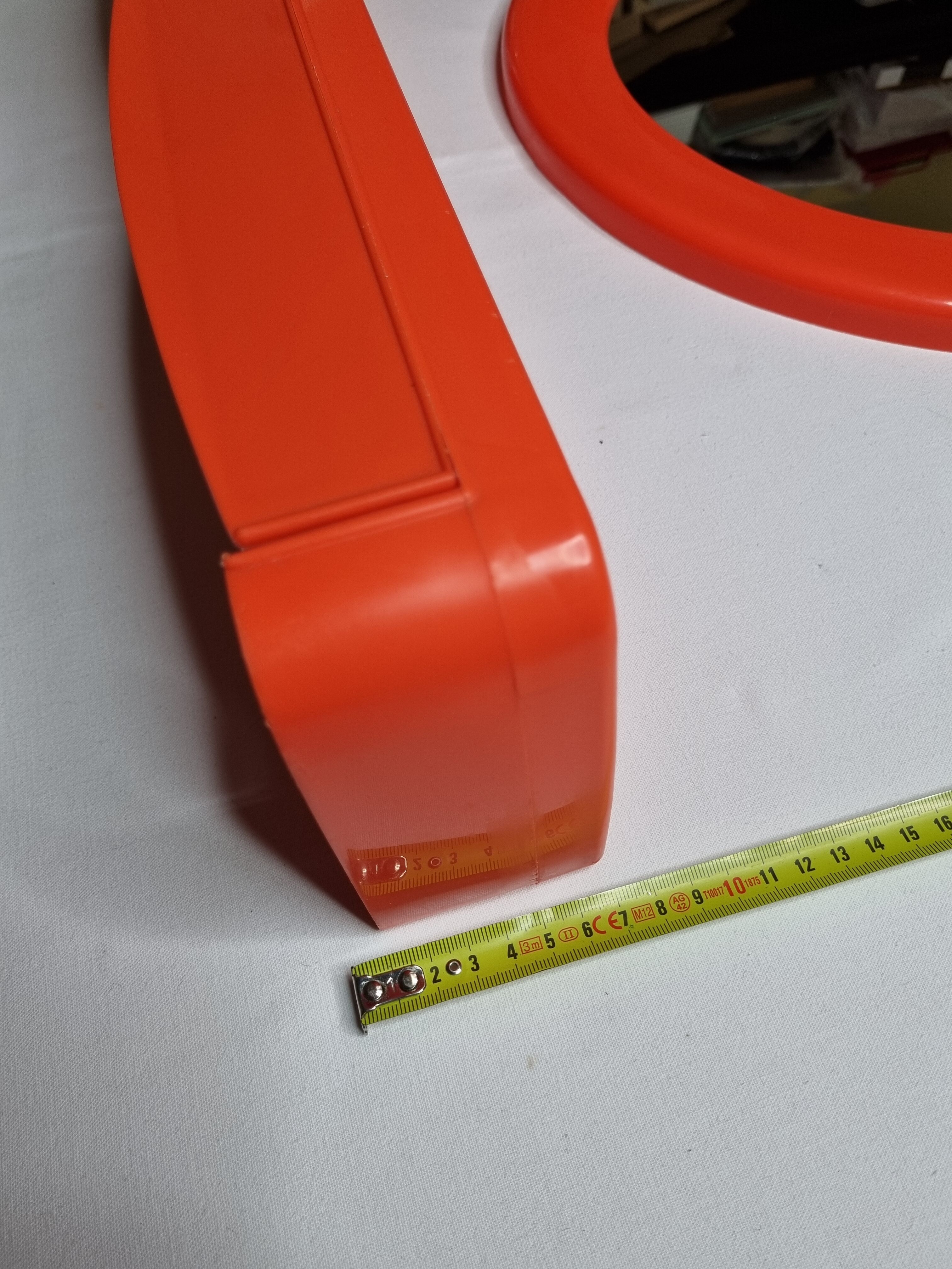 Miroir Syla vintage et étagère de salle de bain, orange, années 70
