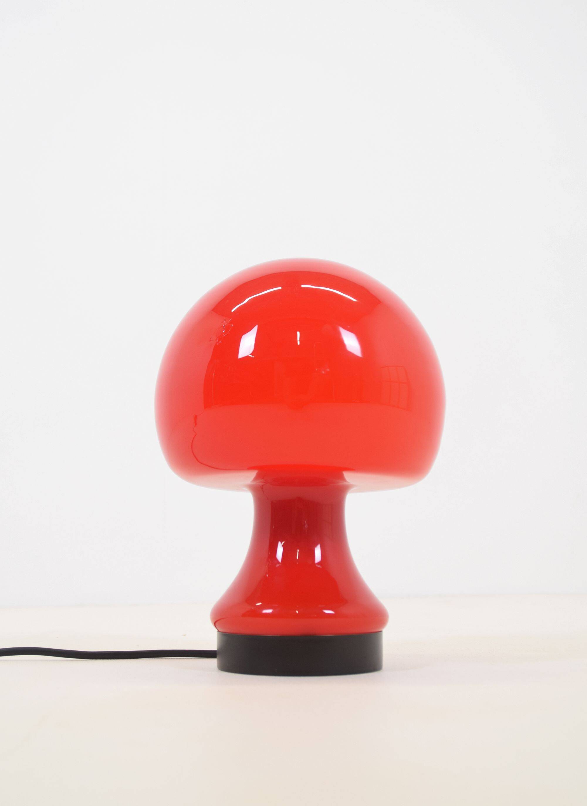 Vintage glass mushroom table lamp, 1960s
