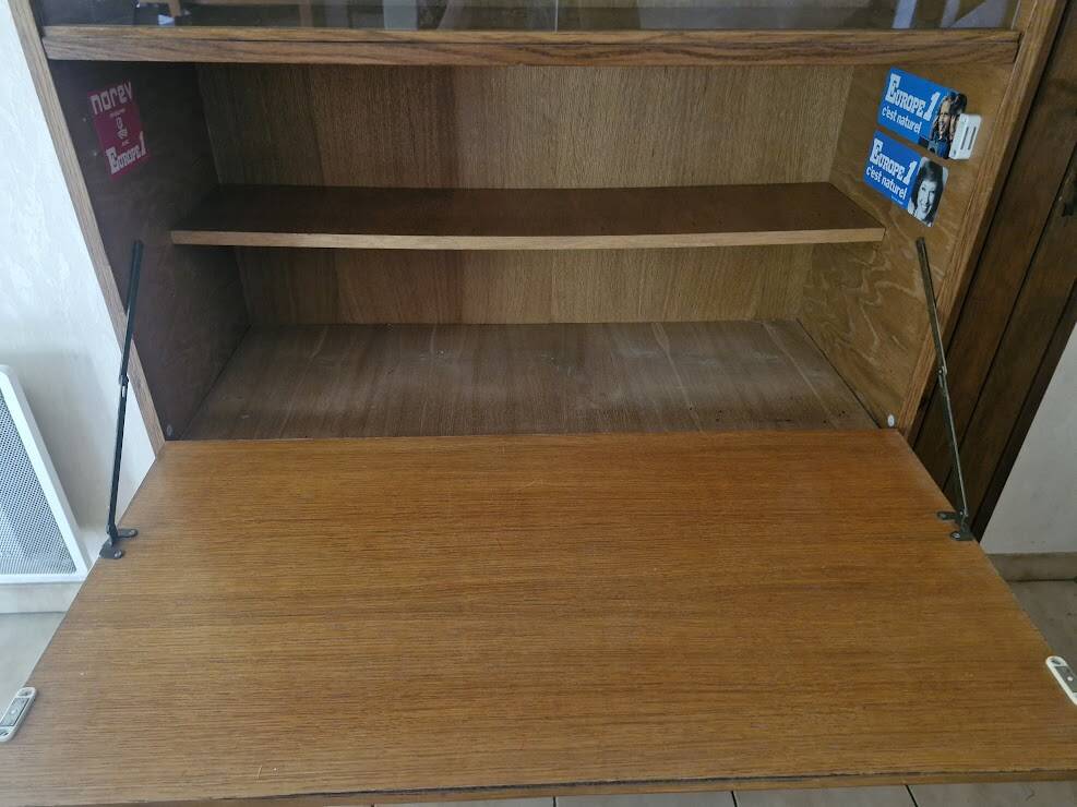 Vintage oak and veneer secretary, Scandinavian style – 1960s/70s