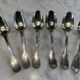 6 tablespoons. Antique. Silver-plated.