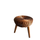 Tabouret tripode bois osier tressé