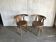 Pair of Thonet bistro chairs in brown wood, bentwood design from the 1930s.
