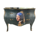 Curved patinated chest of drawers in Louis XV style
