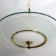 Lustre italien en verre et laiton de style Fontana Arte, années 40