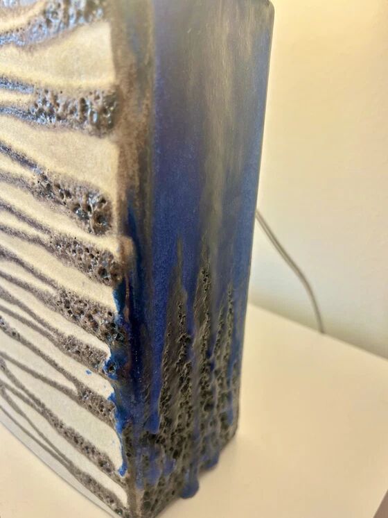 Exceptional floor lamp in Scheurich fireplace vase.