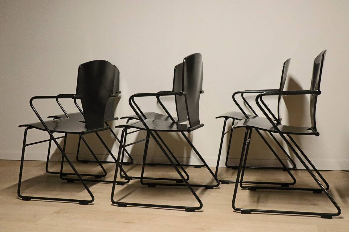 Série de 6 chaises EGOA 300 par Josep Mora - 1980