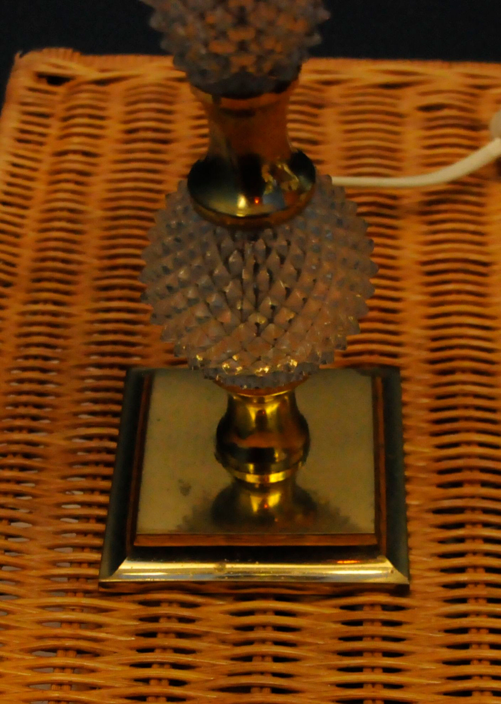 Paire de lampes en verre, modèle baccarat, xxe siècle