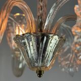 Venetian chandelier in colorless murano glass circa 1940