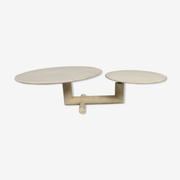 Two modular rotating trays coffee table