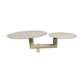 Two modular rotating trays coffee table