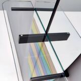 Miroir d'entrée mural ovale et table console avec plateau en verre