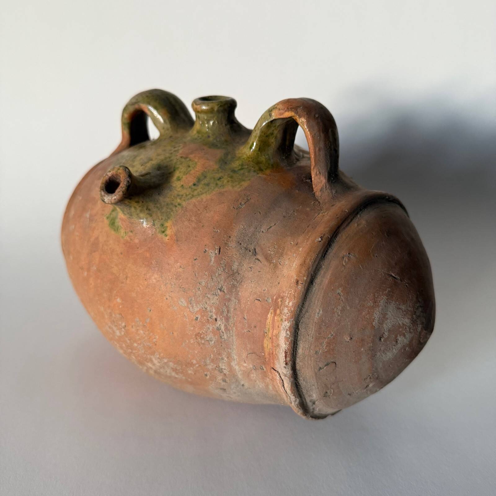 19th century Saintonge glazed terracotta barrel