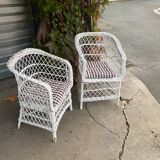 Pairs of rattan armchairs