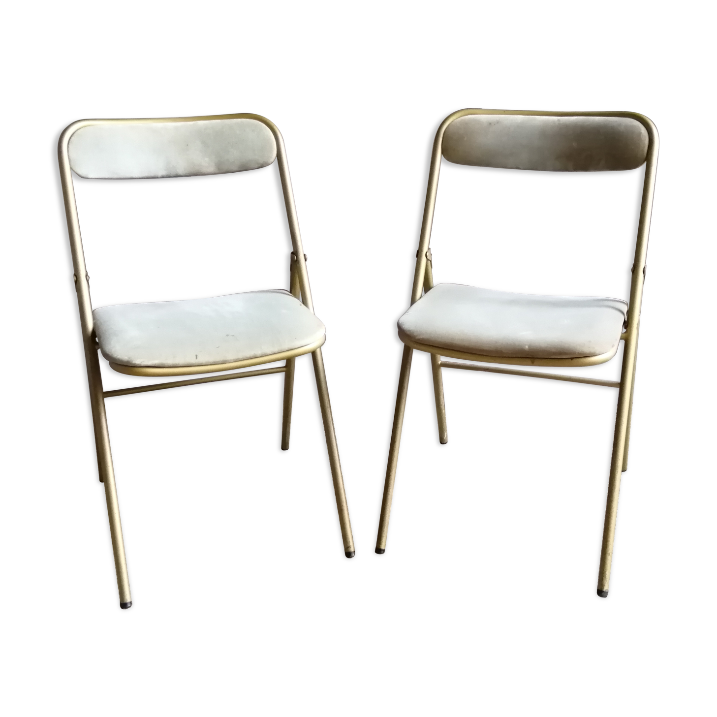 Pair of folding theatre chairs