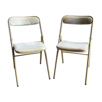 Pair of folding theatre chairs
