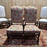 Série de 9 chaises de style Louis XIII