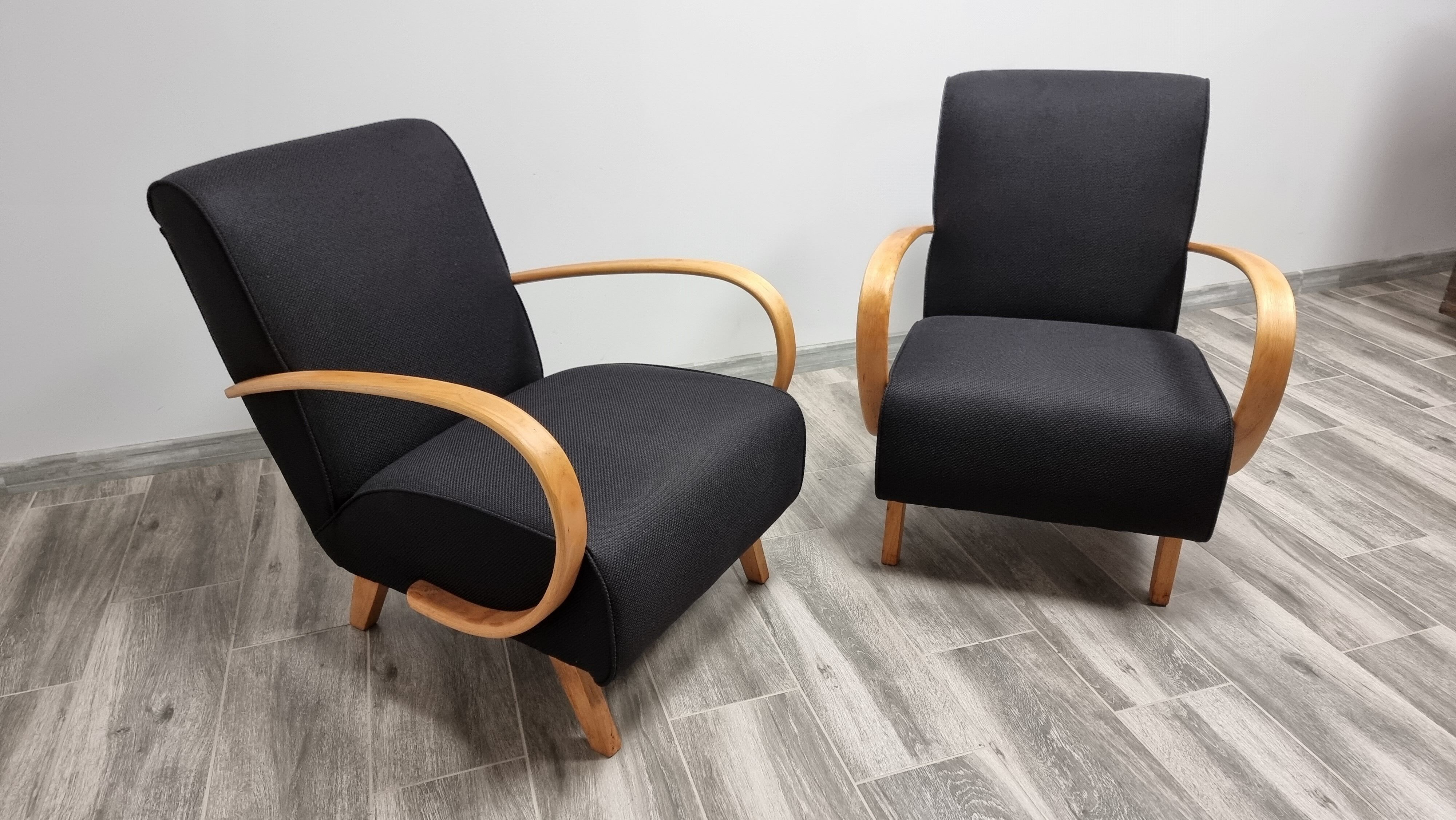 Restored armchairs by Jindrich Halabala