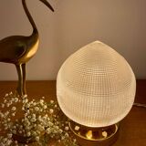 Lampe à poser globe vintage en verre holophane