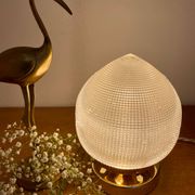 Vintage globe table lamp in holophane glass