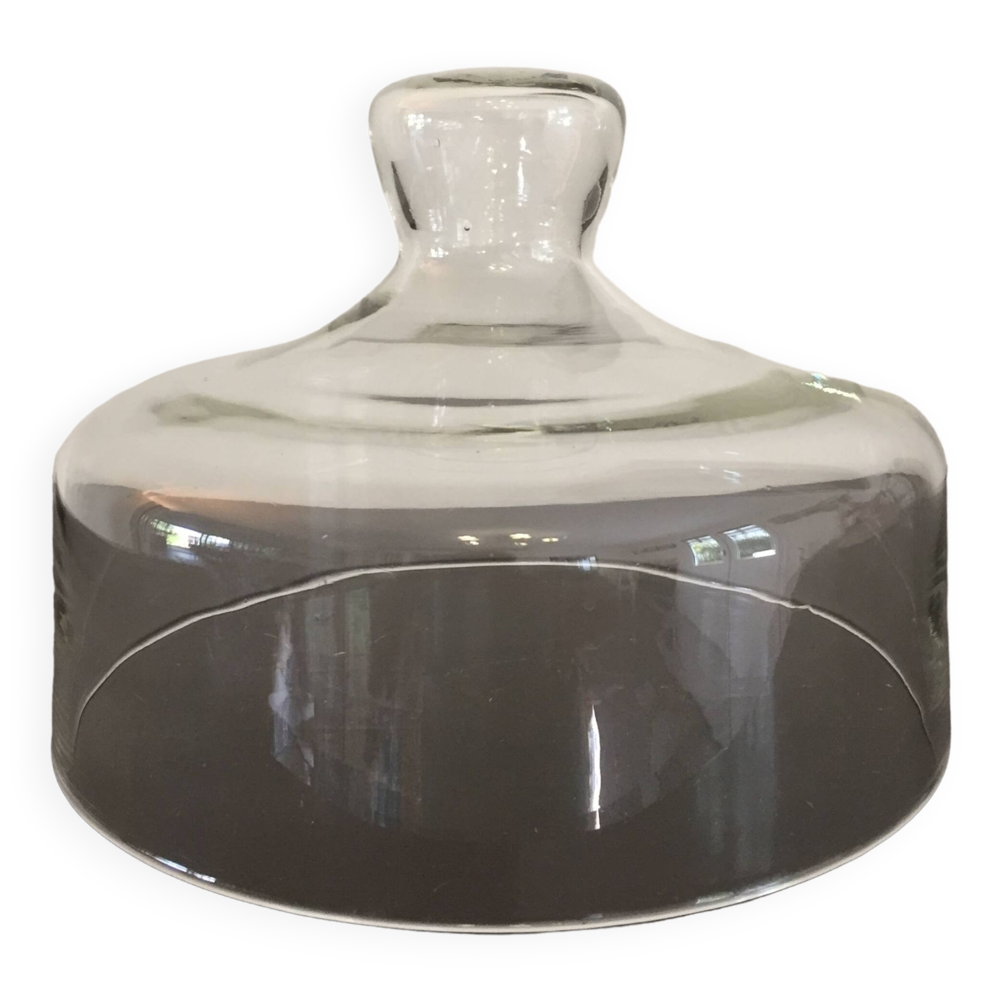 old large bell - blown glass - cheese cakes tart - vintage