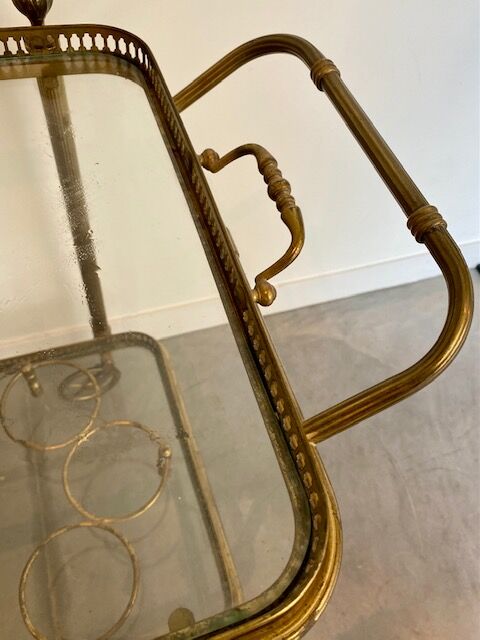 Vintage golden rolling trolley