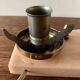 Art Deco pink marble and glass bedside lamp with photo holder