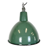 Industrial Green Enamel Factory Pendant Lamp, 1960s
