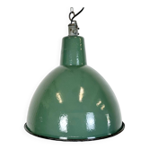 Industrial Green Enamel Factory Pendant Lamp, 1960s