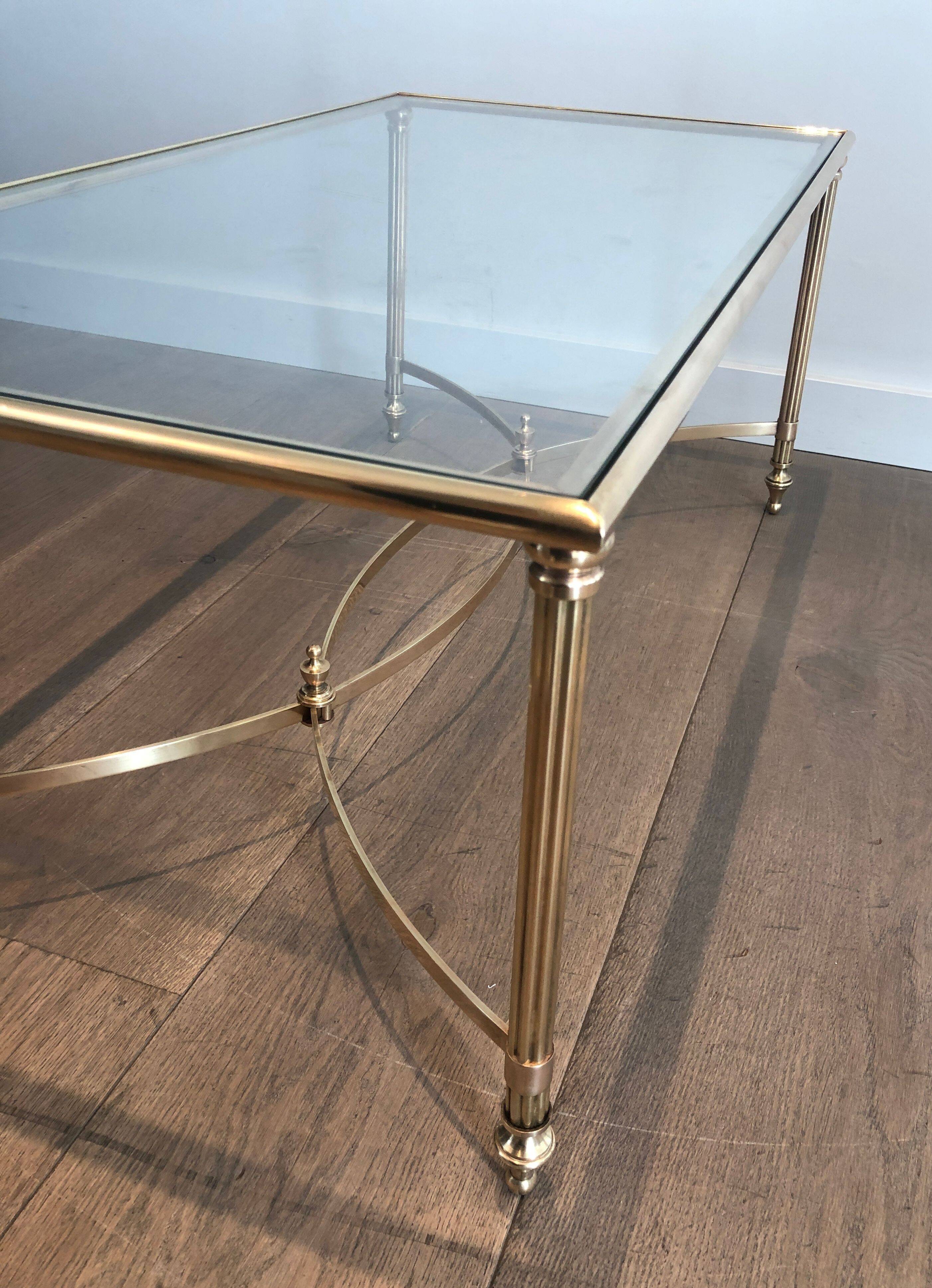 Neoclassical style brass coffee table by Maison Jansen