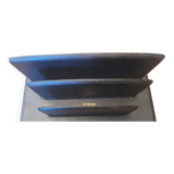 50's black leather letter holder