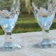 2 verres anciens à absinthe de bistrot, verre épais base torsadée XIXème