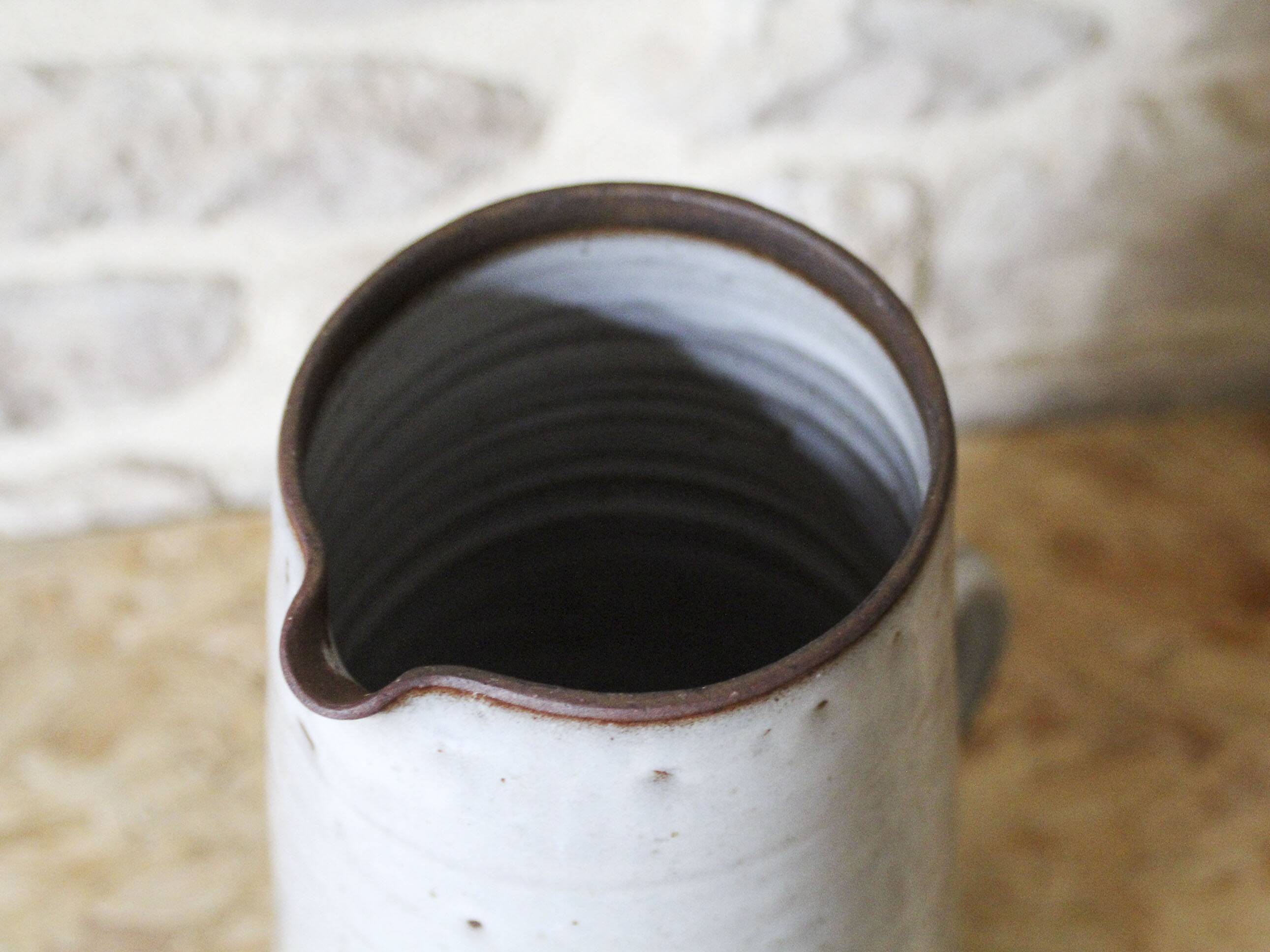 Large Roger Jacques stoneware pitcher