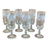6 vintage Luminarc champagne flutes