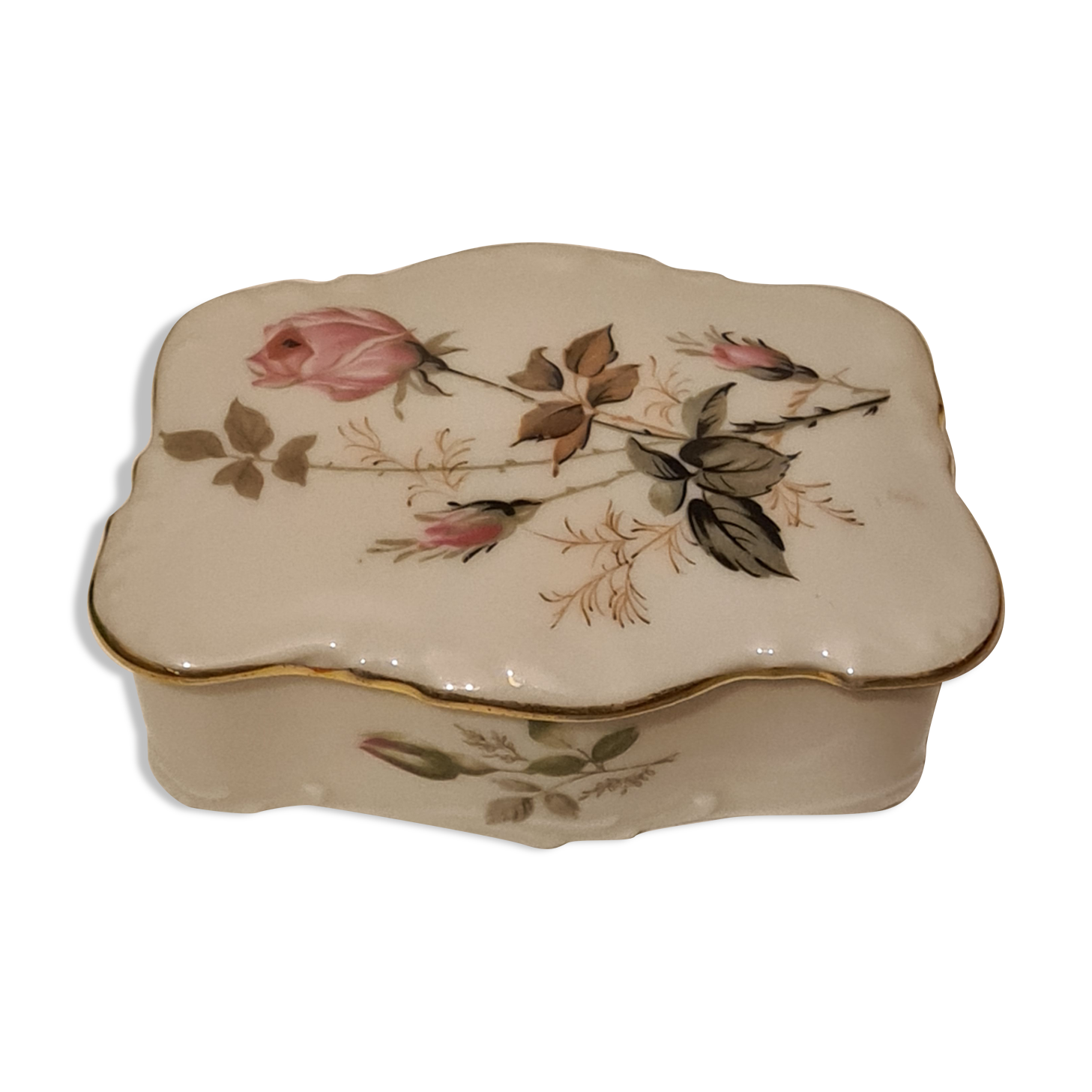 Limoges porcelain box decoration roses