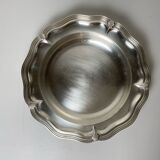 Round silver metal dish