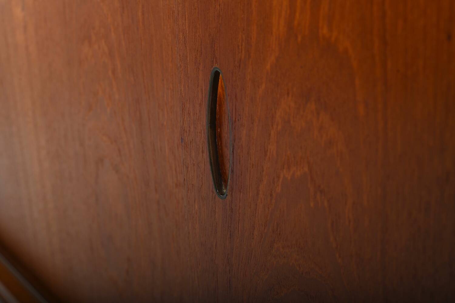 High Quality Danish Highboard with Brass Handle Inlays 1950s