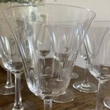 Etched glass stemware, red wine glasses
