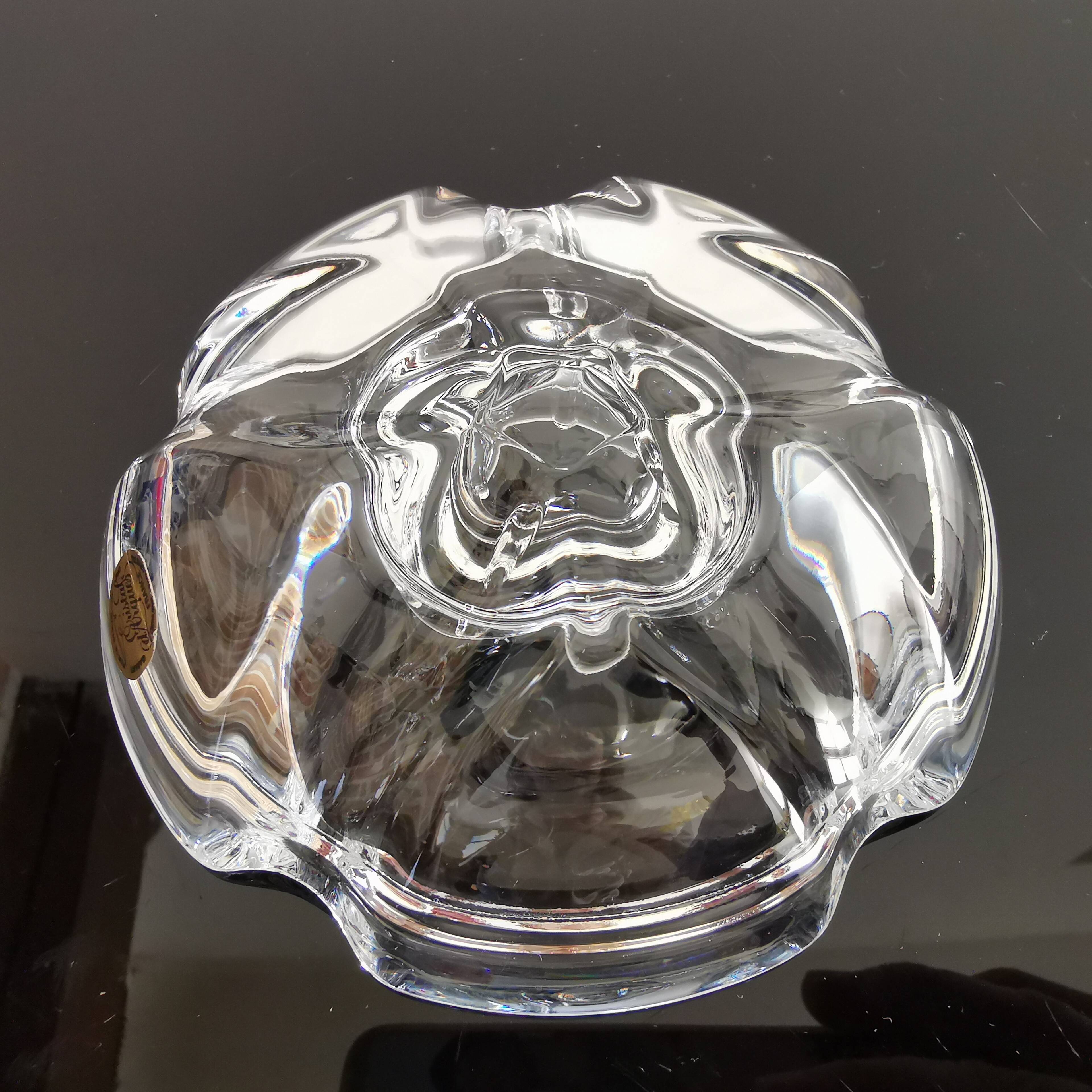 Vintage floriform candle holder "Lude" Cristal d'Arques