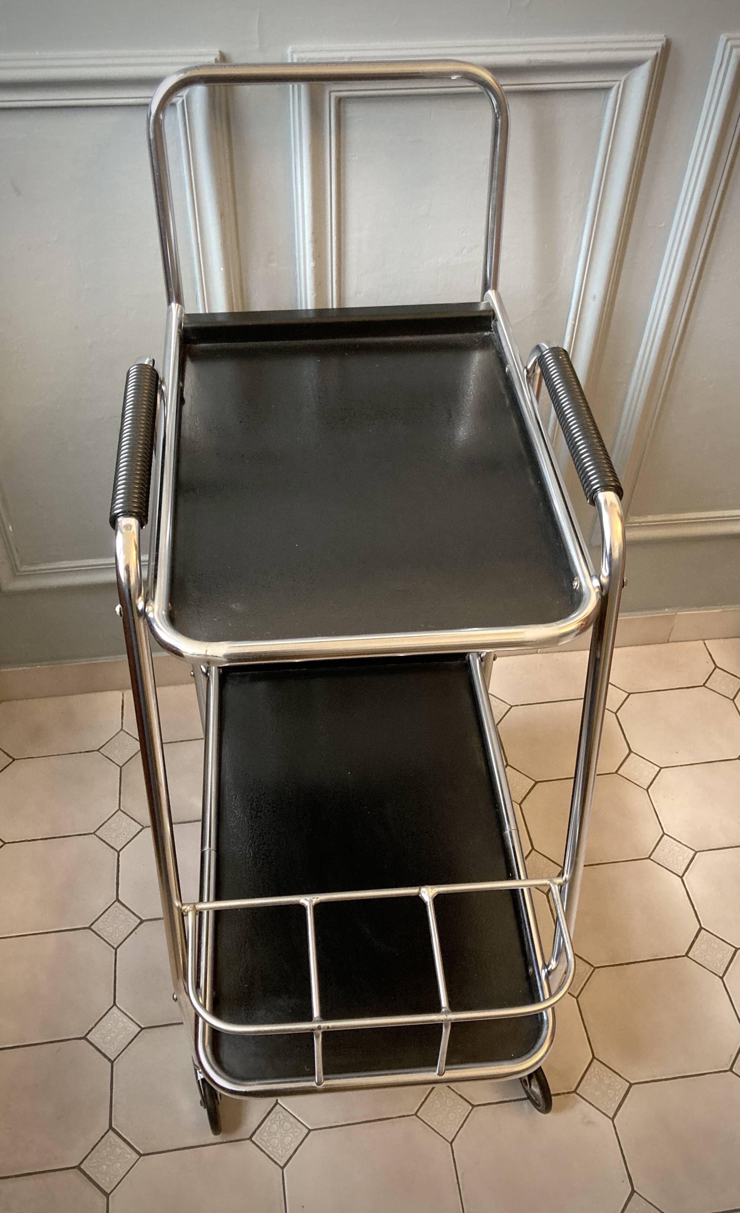 French Regency style metal serving trolley 1950