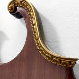 Wall Mirror with Ebonized Beech Frame and Cast Brass Details, Italy