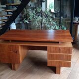 Beautiful desk veneer teak 80s