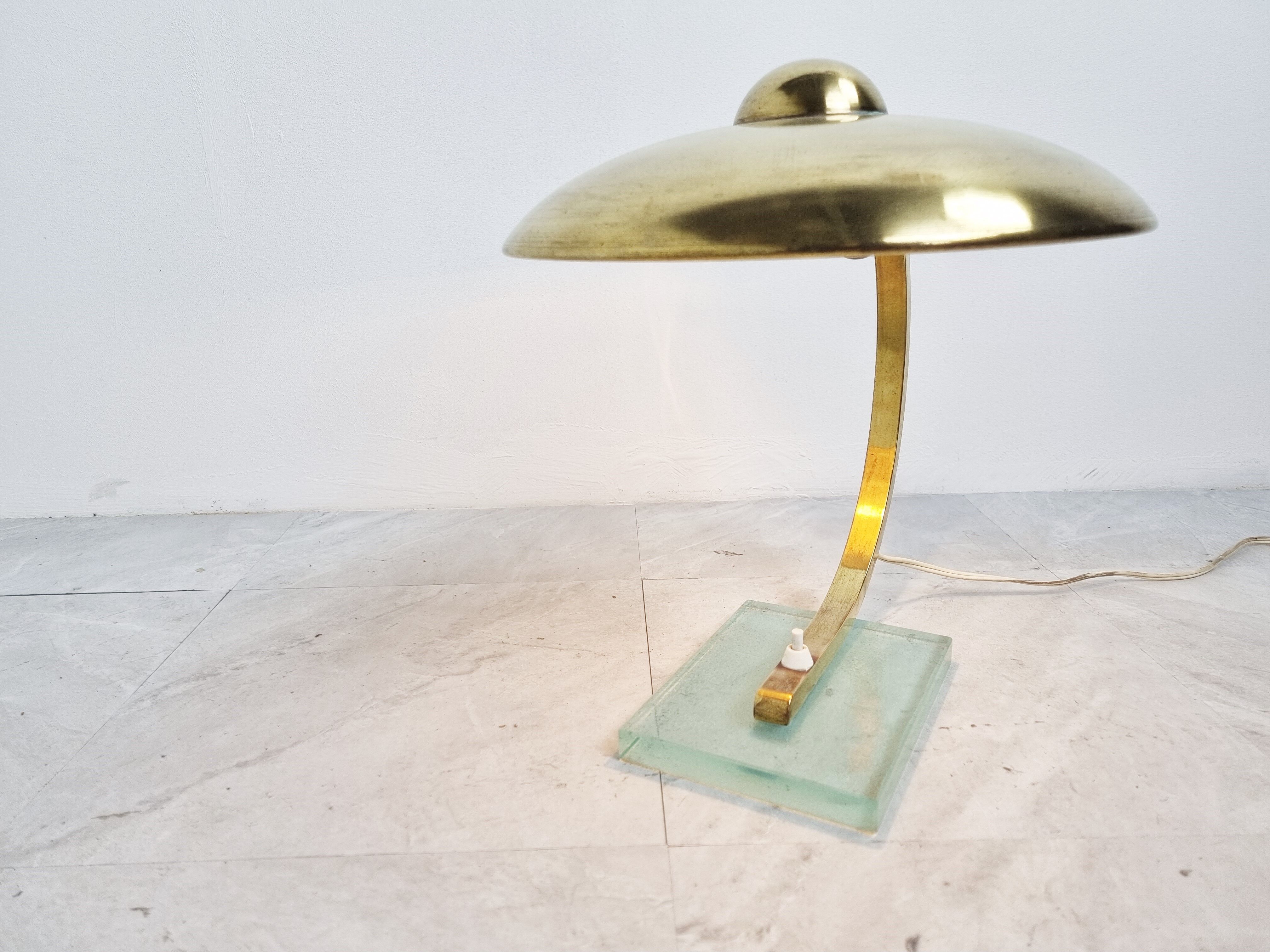 1930s art deco bauhaus brass desk lamp