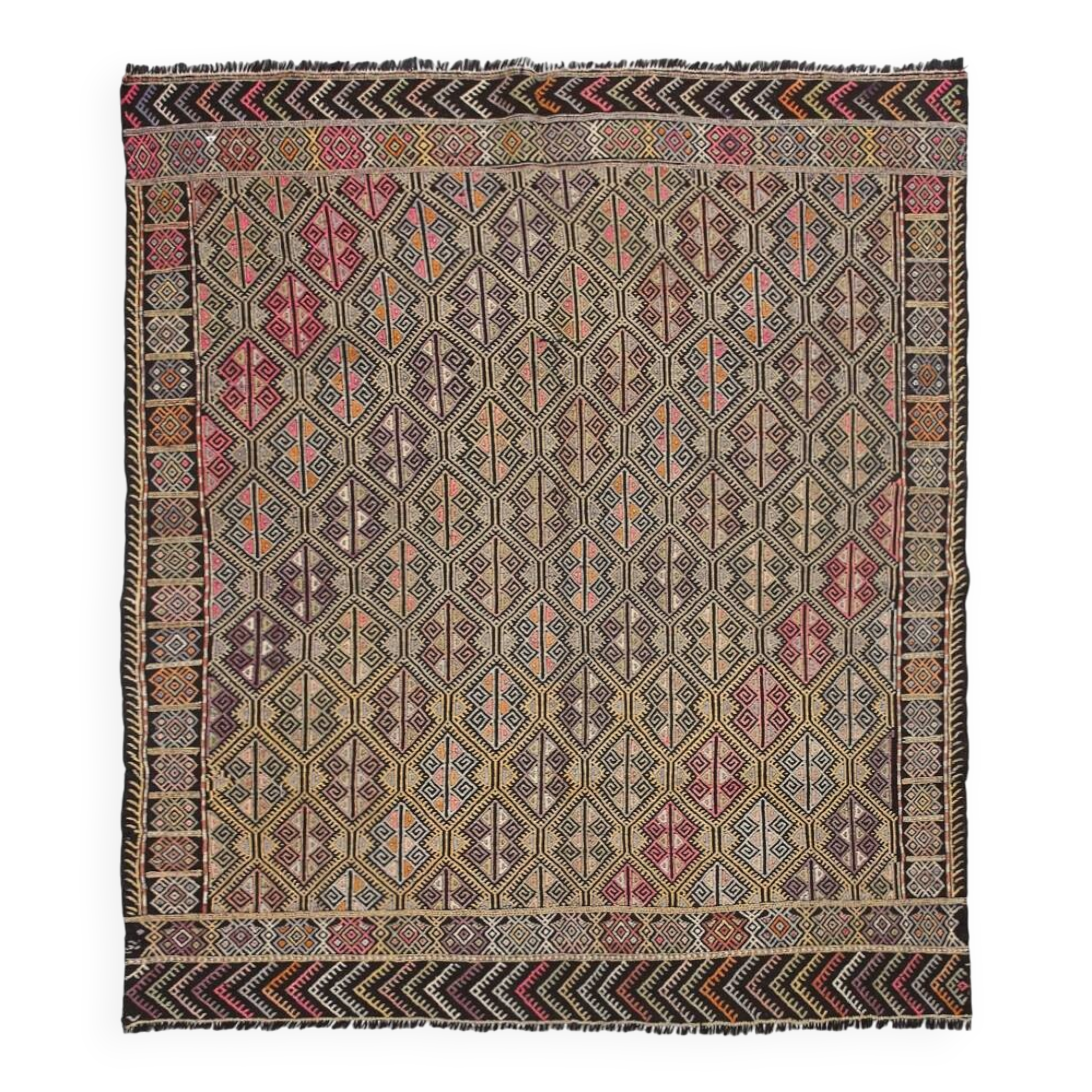 6x7 Turkish Kilim Rug, 180x207Cm