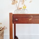 Mahogany bedside table by Jacques Hauville for Roche Bobo