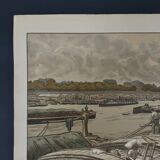 Lithograph by Henri Rivière, Parisian Landscapes - The Quai d'Austerlitz