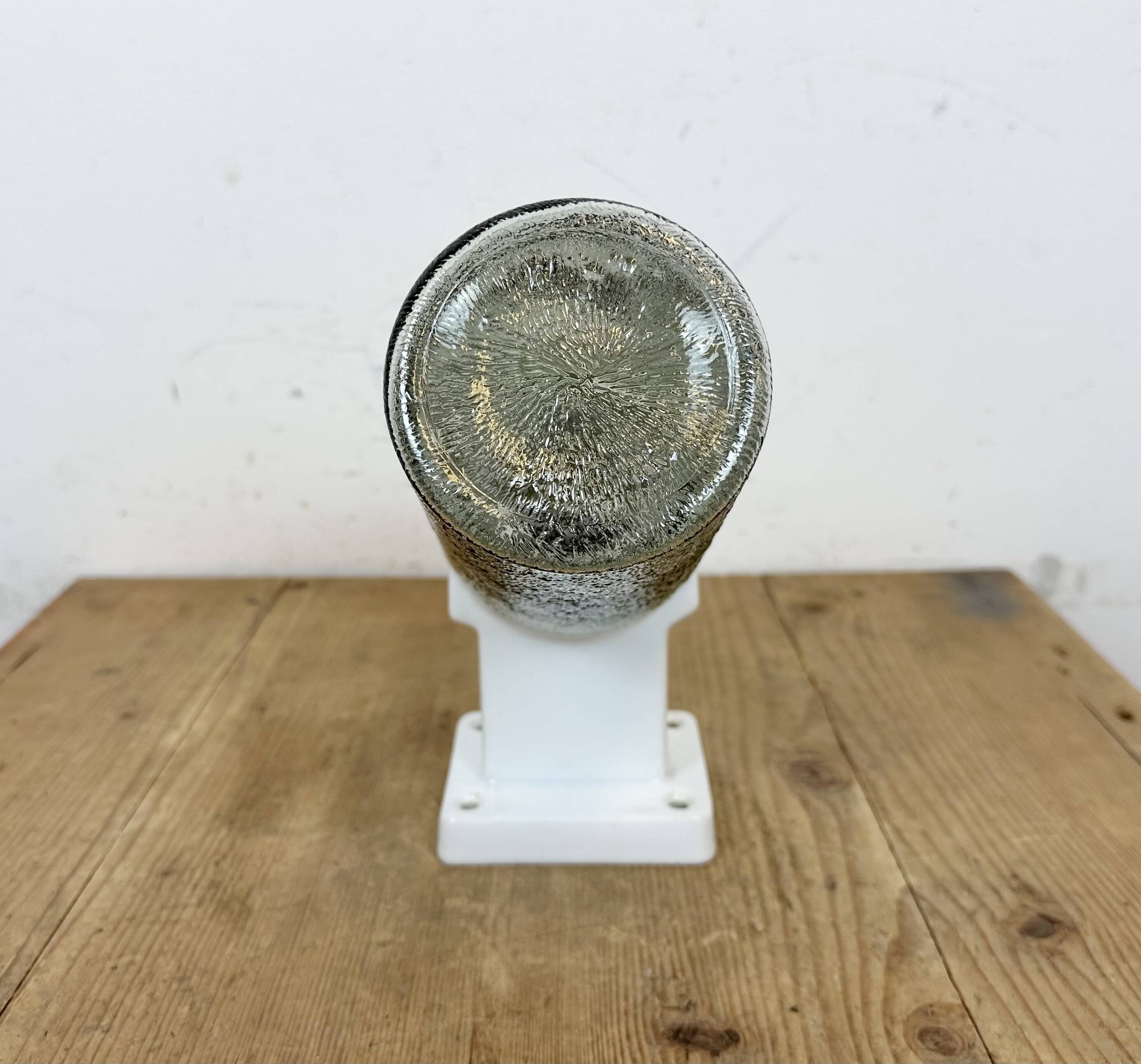 Vintage white porcelain wall light, 1960s