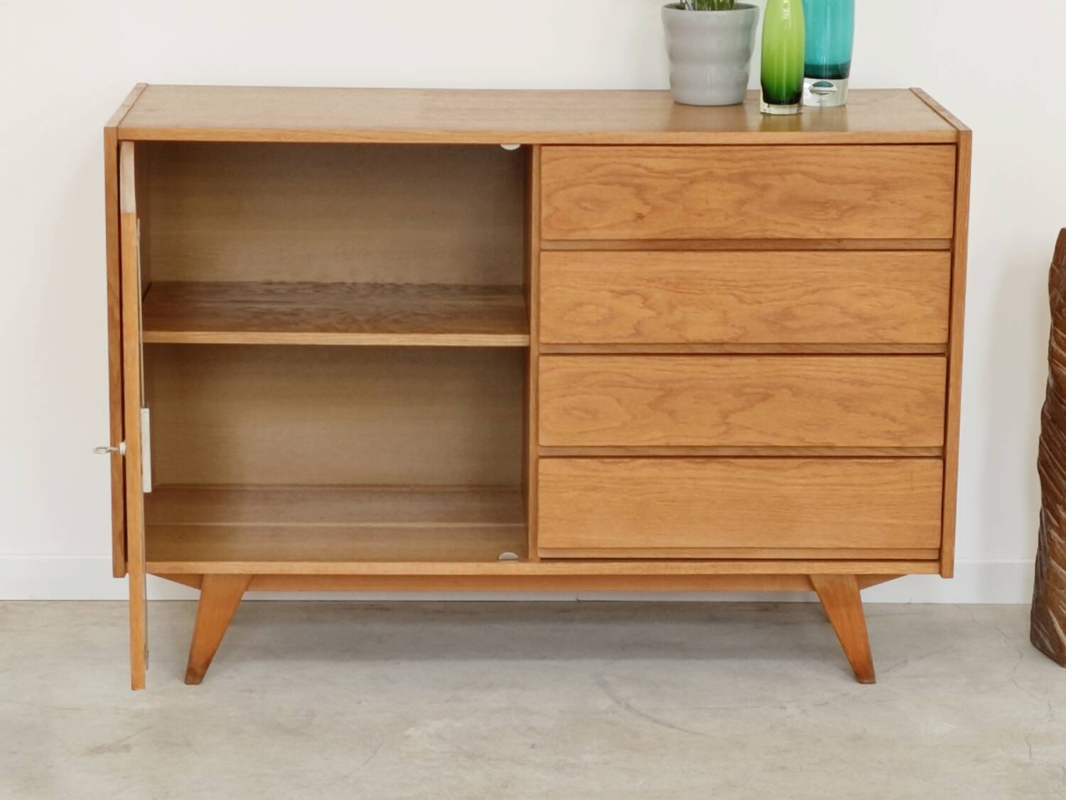 U-458 oak sideboard by Jiri Jiroutek for Interier Praha 1960