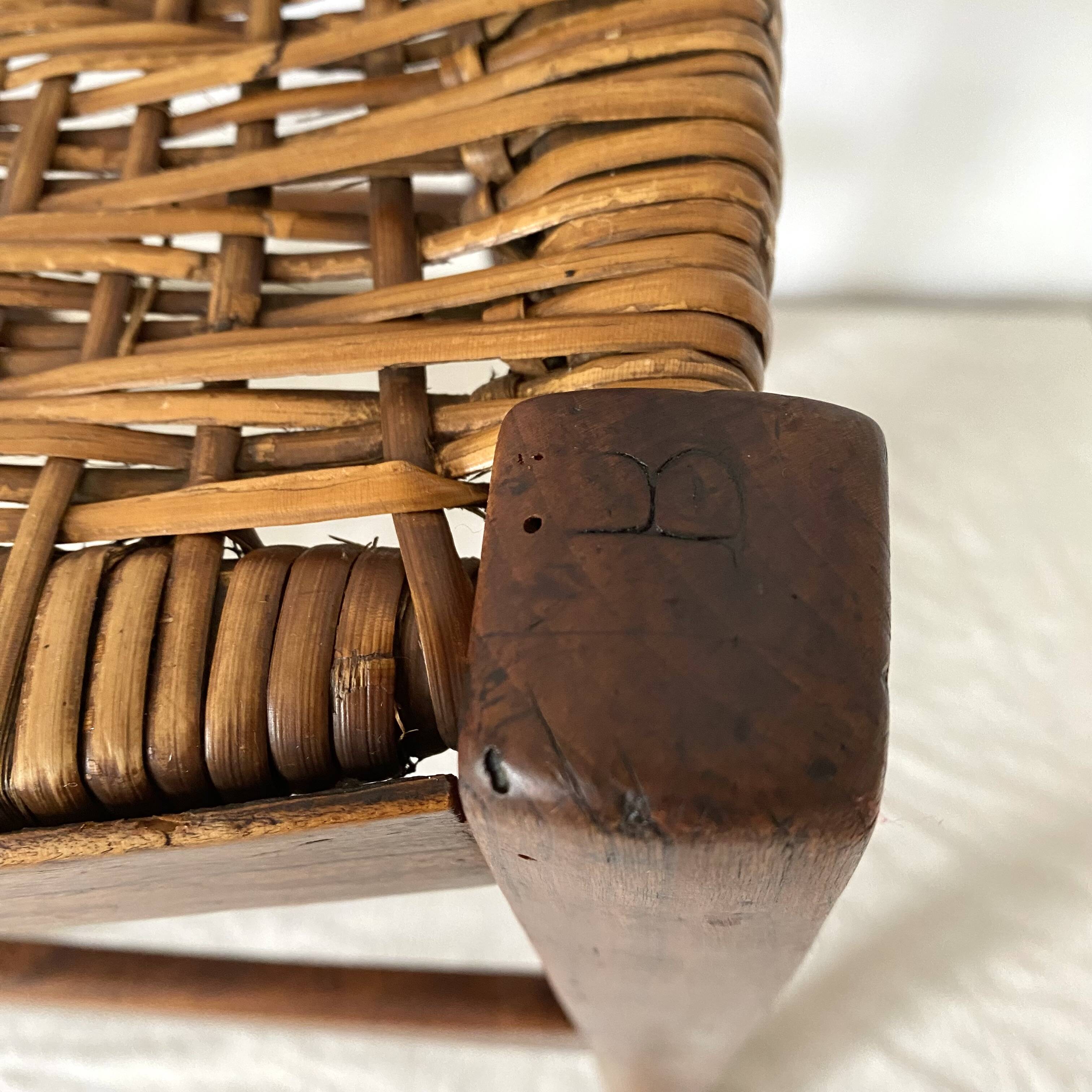 Rattan cane wooden chair